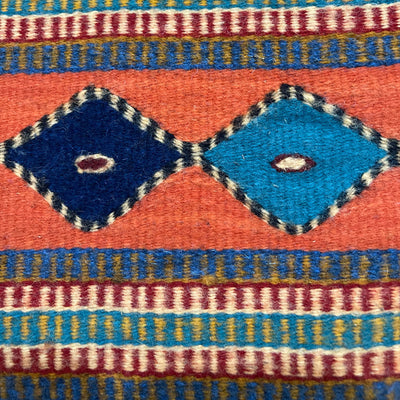 Zapotec Style Handwoven  Indian Weaving Multi-Color from Oaxaca - 2.5’ x 5’