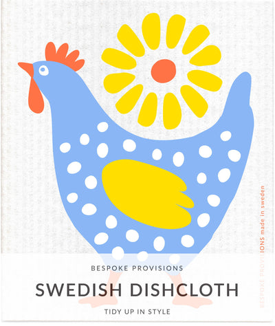 Periwinkle Hen Swedish Dishcloth