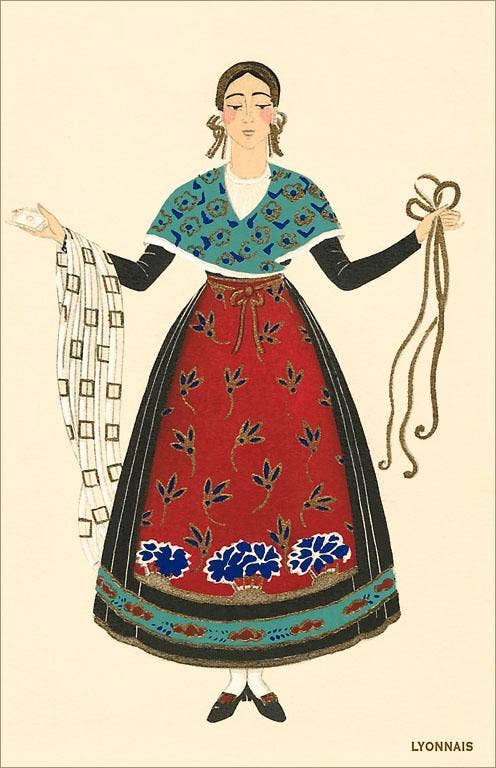 FF-230 Native Costume of Lyon - Vintage Image, Postcard