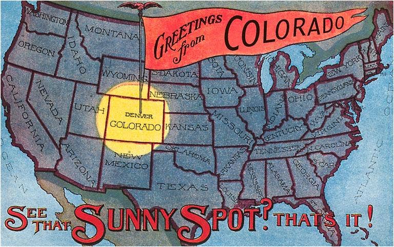 CO-286 Greetings from Colorado, Sunny Spot - Vintage Image, Postcard