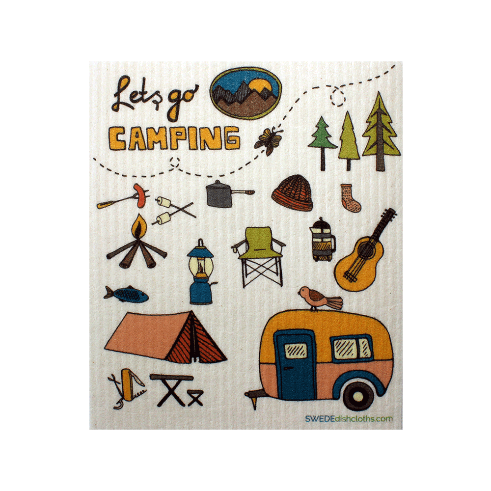 Swedish Dishcloth Lets Go Camping Spongecloth