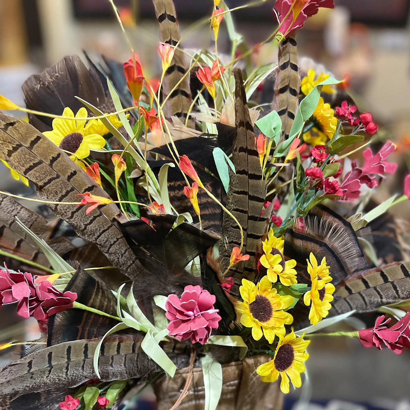 Western Boot Still Life Arrangement with Sunflowers by Silvers