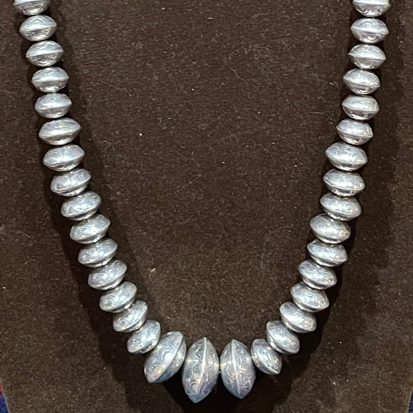 Navajo Pearl 28" Vintage Necklace & Earrings Set