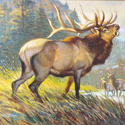 Elk Painting by Ezra Tucker, Monument, CO