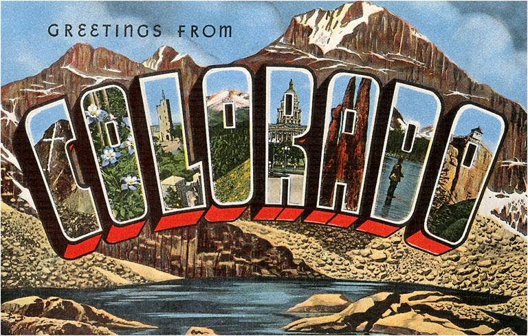 CO-77 Greetings from Colorado - Vintage Image, Magnet